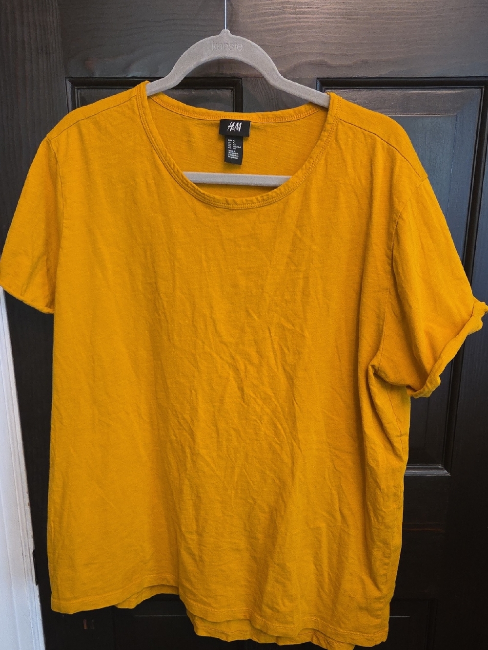 H&M Men's Golden Yellow Short-Sleeve Crew T-Shirt